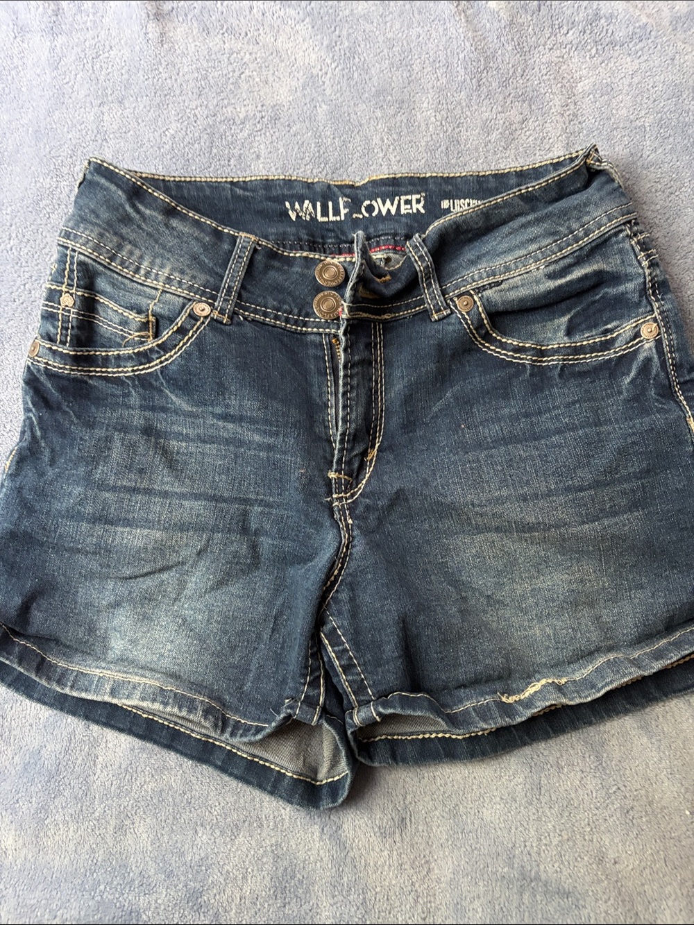 Wallflower Dark Indigo Washed Denim Shorts